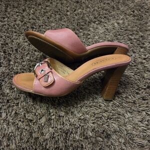 Coach Pink Leather Heeled Sandals